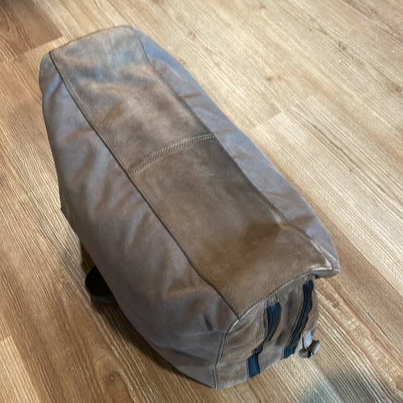 Allsaints Brown leather/canvas weekender - Picture 5 of 11